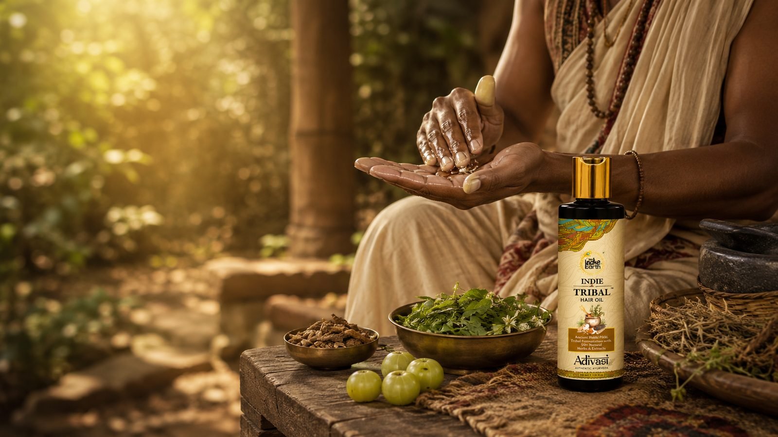 How to use The Indie Earth Adivasi Hair Oil