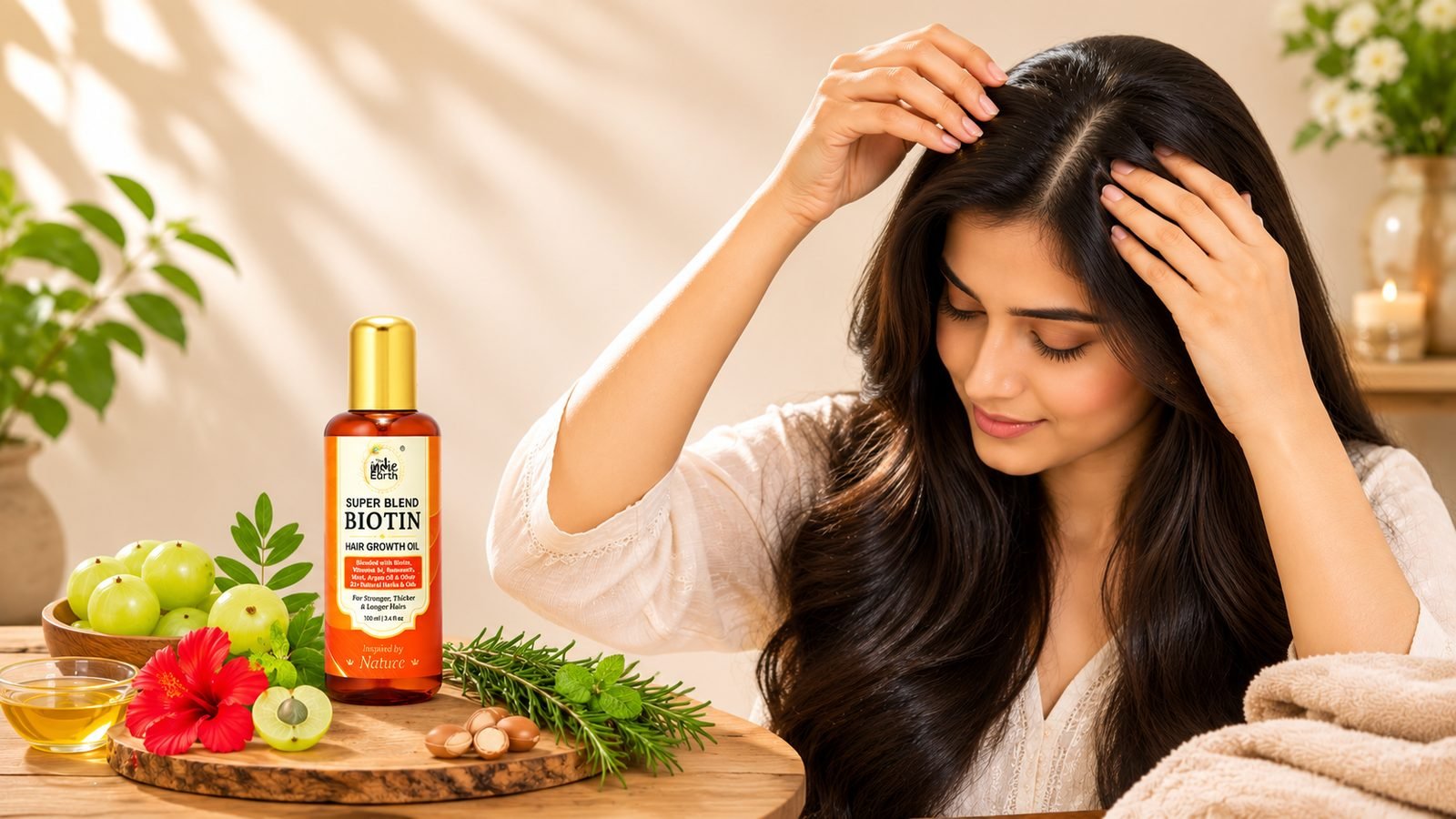 How to use The Indie Earth Biotin Hair Growth Oil