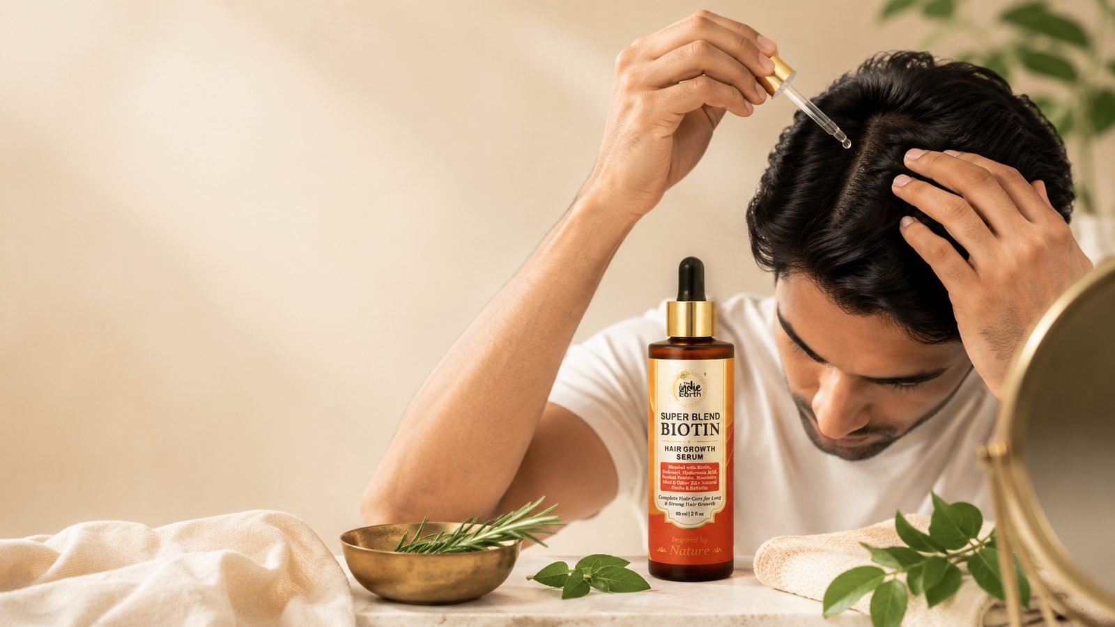 How to use The Indie Earth Biotin Hair Growth Serum
