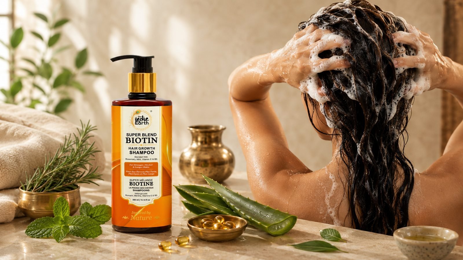 How to use The Indie Earth Biotin Hair Growth Shampoo