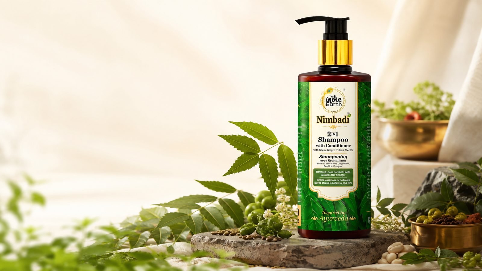 The Indie Earth Nimbadi 2-in-1 Neem Shampoo with Conditioner 300ml