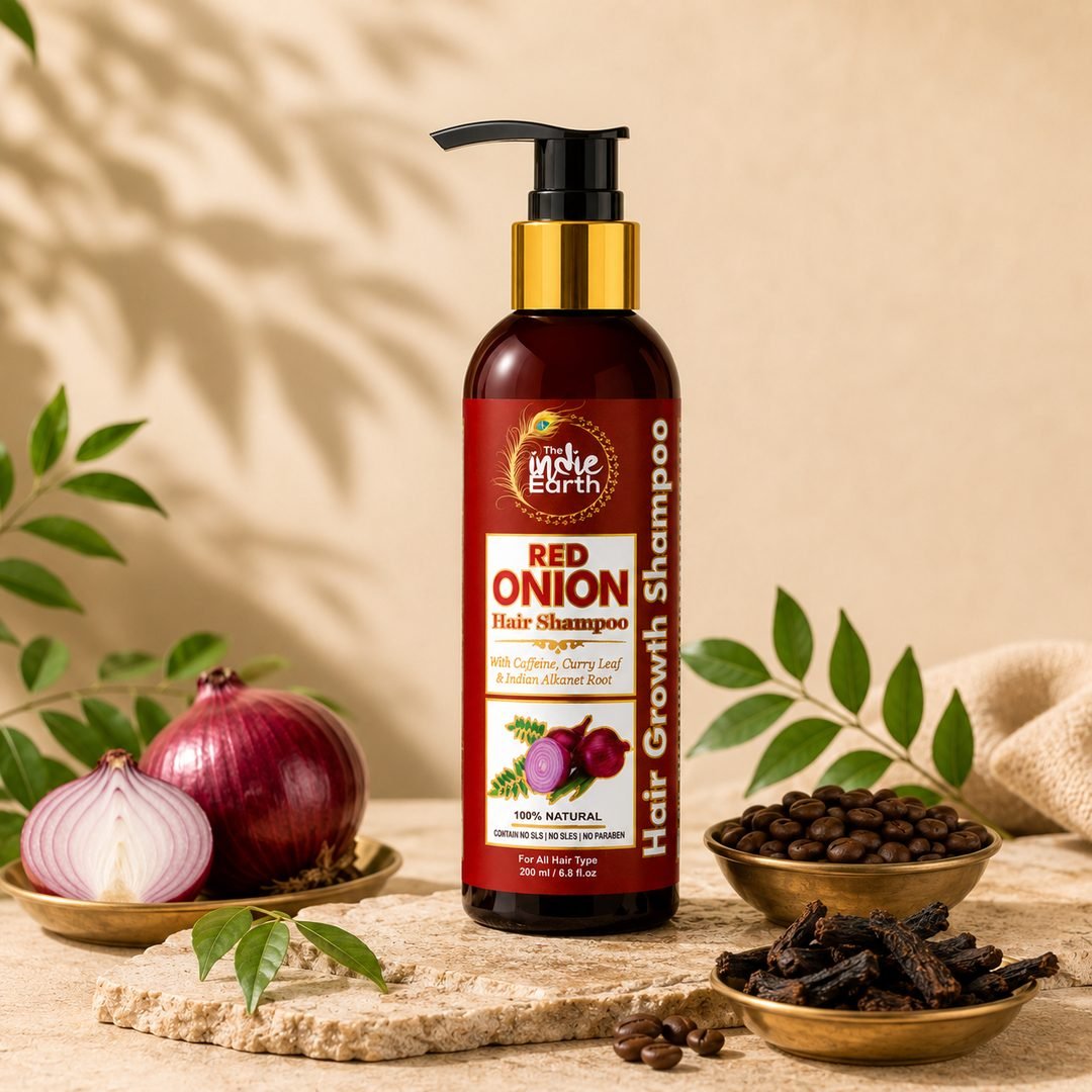 Benefits of The Indie Earth Red Onion Caffeine Shampoo