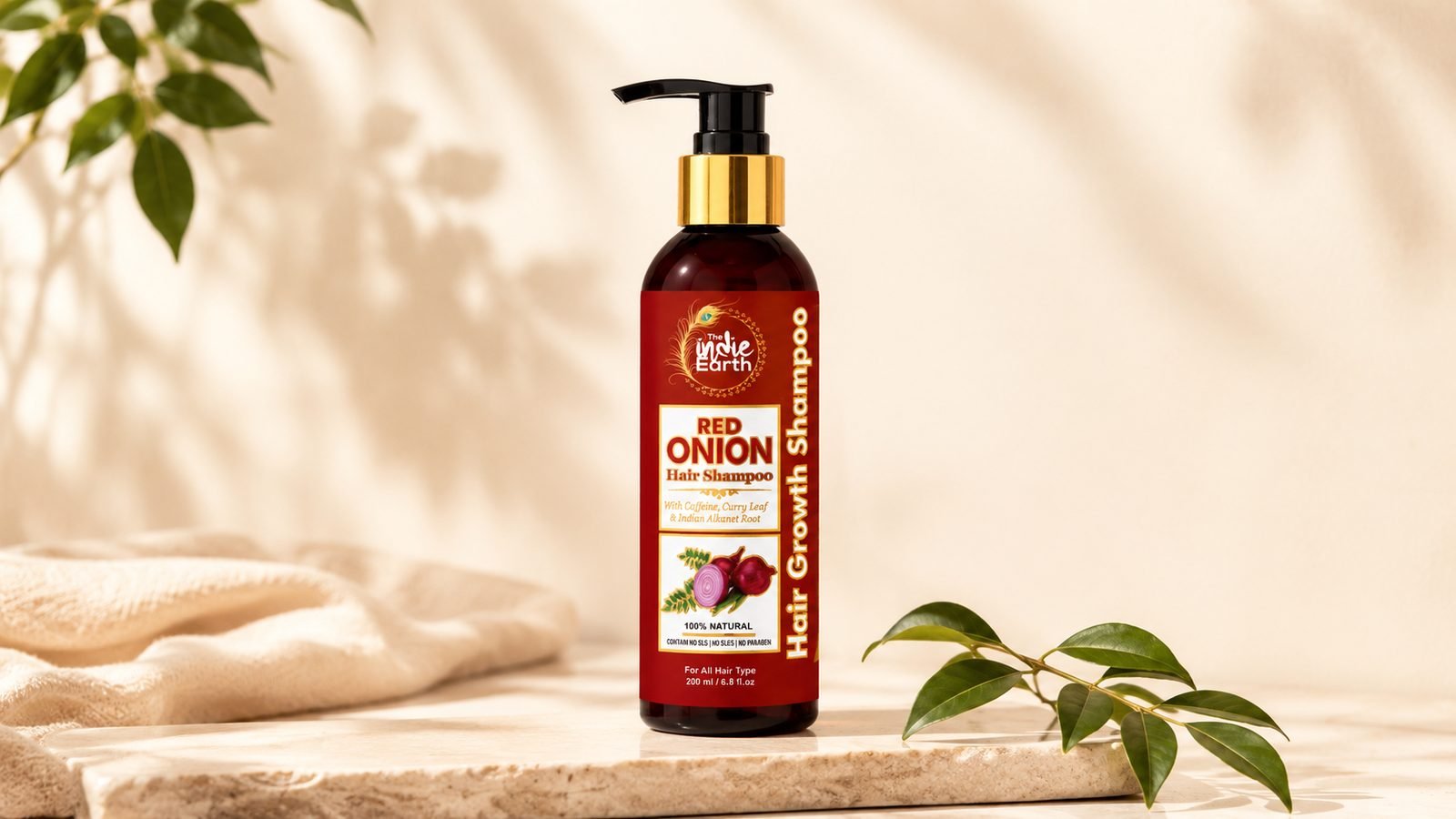 Ayurvedic botanicals behind The Indie Earth Red Onion Shampoo