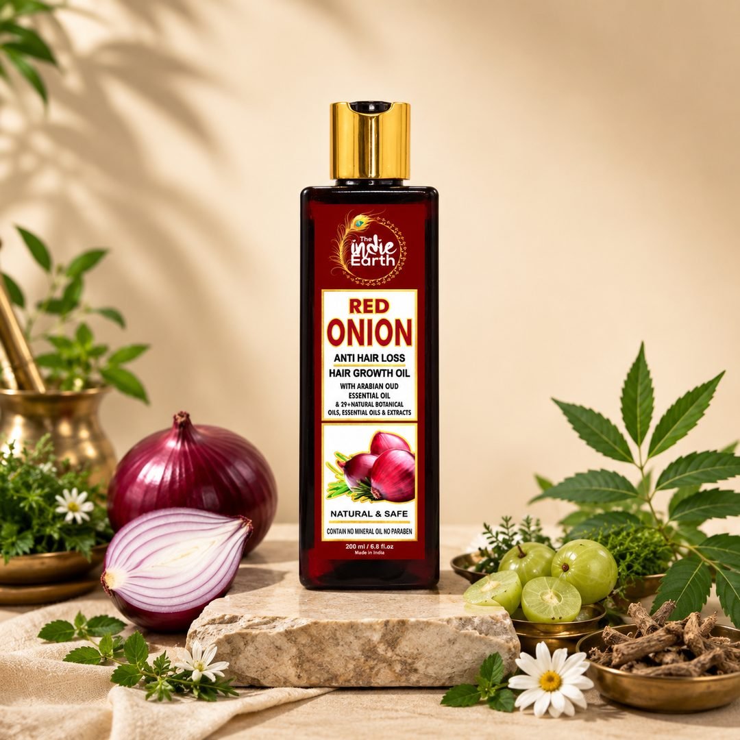 Benefits of The Indie Earth Red Onion Hair Growth Oil