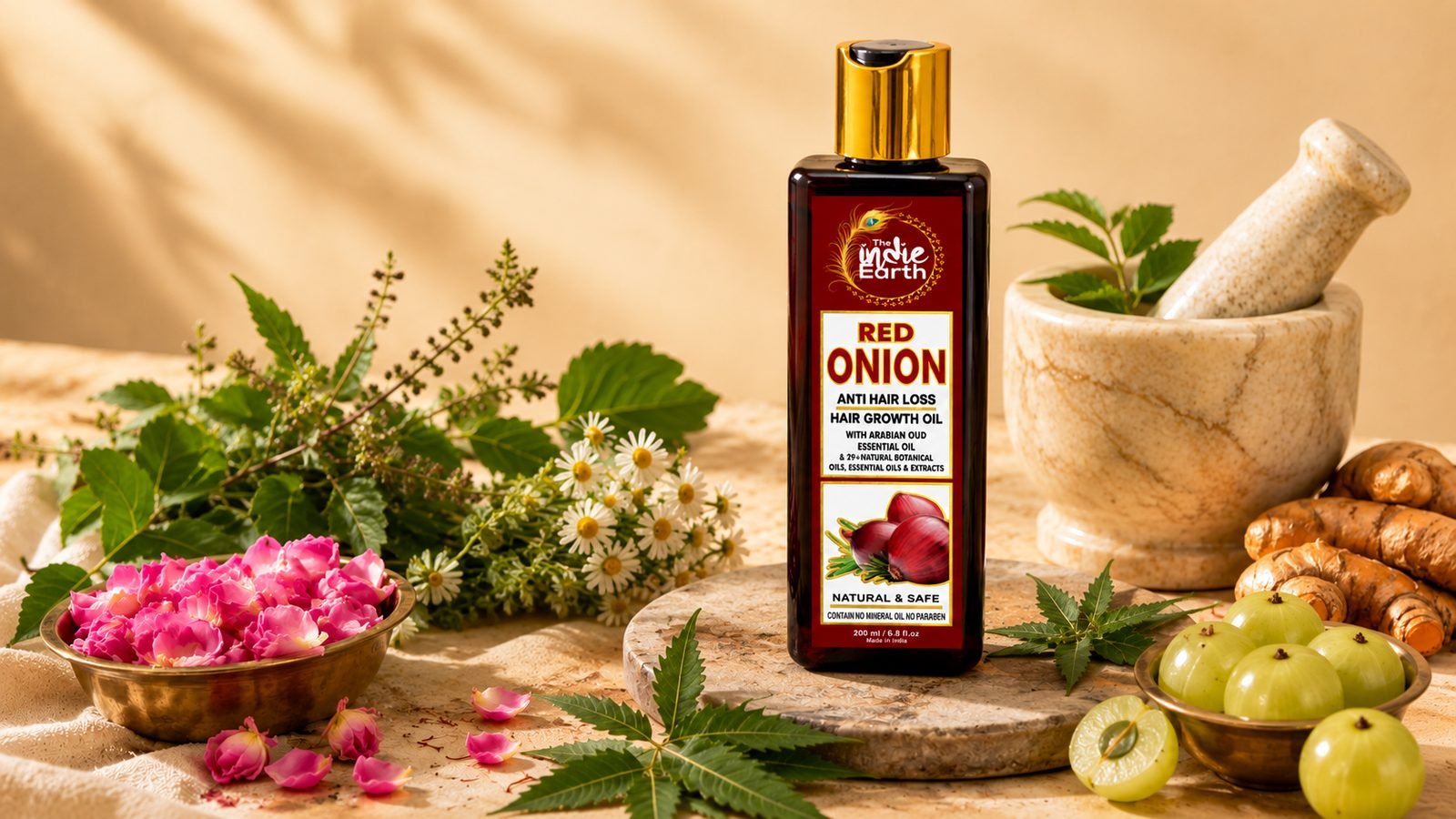Ayurvedic botanicals amla, hibiscus and neem by The Indie Earth