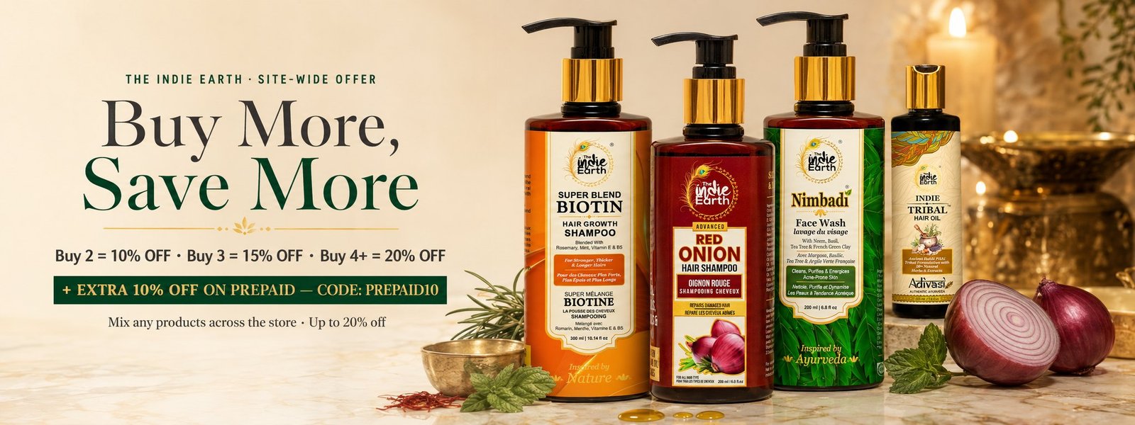The Indie Earth — Buy More, Save More site-wide offer